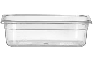 ‎HENDI HENDI Gastronormbehälter, Temperaturbeständig von -40° bis 80°C, Skalierung, Geruchs- und geschmackneutral, 4L, Polypropylen, GN 1/3, 325x176x(H)100mm, Transparent