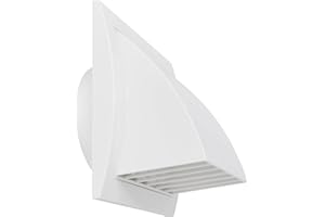 Repa Market Ventilación de campana de escape de 100 cm con cubierta de lluvia, blanco, cubierta de ventilación de aire para interiores y exteriores HVAC 153 x 148 mm