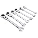 Produktbild 6pcs Metric 8/10/12/13/14/17mm Chrom-Vanadium-Stahl Flexible Schwingkopf Zahngesperre Schraubwerkzeug Kombinationssatz
