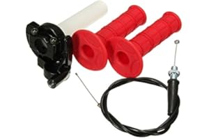 HONFITAT Manijas De Gas (22 Mm, Con Cable De Acción Rápida Para 110 Cc 125 Cc Pit Dirt Bike, Color Rojo