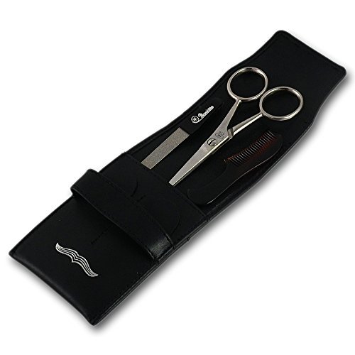 Hans Kniebes Leather Beard Trimming Kit With Nail File