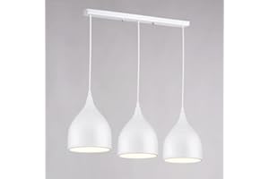 Mengjay Trade Lampadario Moderno LED, creativo Plafoniera,Semplice moderno Lampada a Sospensione da Soffitto Metallo Luce A Soffitto Montaggio Modello Vintage Industriale Attacco E27 (Bianco)