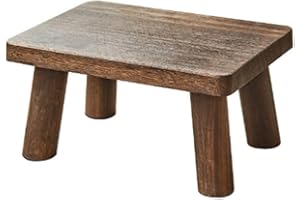 ZIJIREN Poggiapiedi in legno, sgabello da tavolino, sgabello da scarpe, tavolo per piante, fasciatoio per scarpe, sgabello in legno massello, sgabello basso, panca, sgabello basso portatile (ovale)