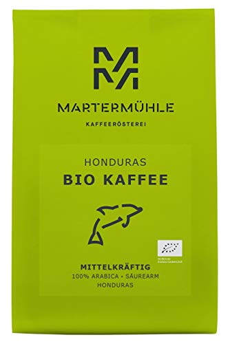 Martermühle | Bio Kaffee Honduras (500g) | Ganze Bohnen | Premium Kaffeebohnen aus Honduras | Schonend geröstet | Kaffee säurearm | 100% Arabica
