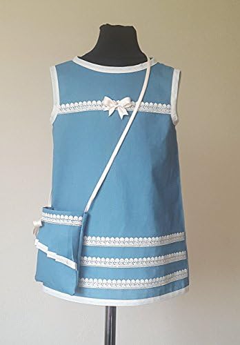 Girls Linen dress 3-5 years old. Natural dress for girls. Summer dress with bag. 100% Linen