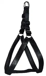 PSK Nylon Padded Red Dog Harness Black 1.25 Inch - Black (Chest Size : 28-36 Inch)