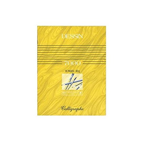 ClairefontaineRef 552C - Calligraphe Drawing Book (8 Sheets) - 170 x 220mm in Size, 90gsm Superfine Vellum Paper, 10/10 Square Rulings, Offset Card Cover