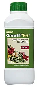 RHBP [RINUJA HI-TECH BIO-POWER] Growth Plus Liquid Bio-Fertilizer for All Crops 500 ml, Perfect to Use On Indoor/Outdoor Plants - Organic Certified by KSOCA