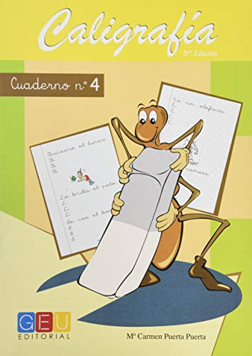 Caligrafía con pauta de cuadrículaCuaderno 4 / Editorial GEU/ Mejora la escritura / Correcta realización del trazo /