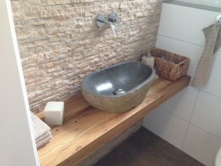 Preisvergleich Produktbild Waschtisch Eiche massiv , Waschtischplatte Massivholz