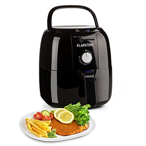 Klarstein VitAir Fries Basic Heißluftfriteuse Fritteuse (1400 Watt, 3 Liter Fassungsvermögen, öl-frei Frittieren, Braten, einfache Bedienung) schwarz