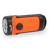 Ivation impermeable linterna Camping lámpara de manivela batería, de alta potencia Mini linterna LED, brillante 3 modos de luz, resistente al agua y al polvo, IPX6 carga mediante construido en panel solar, no necesita cambiar pilas uso de emergencia, uso en interiores y al aire libre, Deportes y en coche
