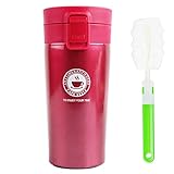 termos termicos deportivos 【Tamaño ideal】: Capacidad: 380 ml, Medida: 17.5cm (H) x6.5cm (D), es un tamaño perfecto, entra en el posavasos del coche.