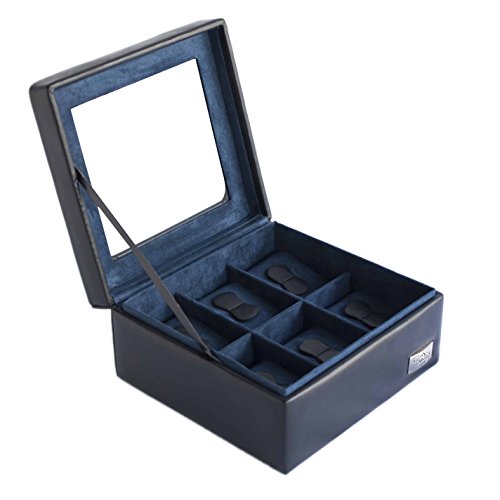 Cordays Estuche Relojero para 6 Relojes con Vitrina de Cristal - Calidad Superior - Hecho a Mano en Color Negro. CDL-10001