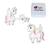 Magical orecchini per bambini a forma di unicorno, in argento Sterling 925