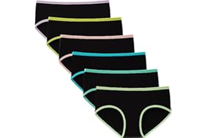 INNERSY Mutande Ragazza Adolescenti in Cotone Morbidi Slip Vita Media Intimo 10-16 Anni Pacco da 6