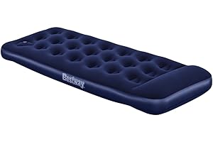 Matelas gonflable camping Bestway 1 place 1,85 m x 76 cm x 22 cm avec pompe à pied intégrée, Bleu