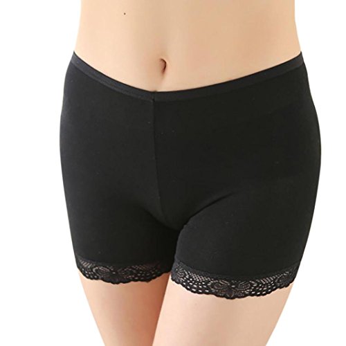Lenfesh Femme Shorts De SéCurité Invisible Slip Boxer sous-VêTements Pantalons (Free Size, Noir)