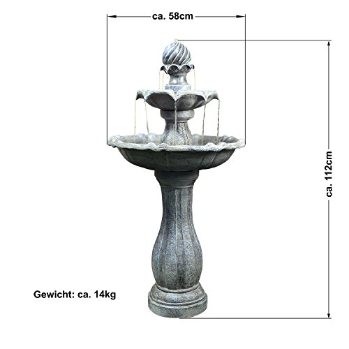 GARTENBRUNNEN BRUNNEN Solar BRUNNEN ZIERBRUNNEN VOGELBAD WASSERFALL GARTENLEUCHTE TEICHPUMPE – SPRINGBRUNNEN WASSERSPIEL für Garten, Gartenteich, Terrasse, Teich, Balkon, sehr DEKORATIV, VERBESSERTES MODELL MIT PUMPEN-INSTANT-START-FUNKTION SOLARTEICHDEKORATION, GARTENDEKO, LED-Solar-Set Wasserbrunnen „KLASSIK-GARTEN“ mit LiIon-Akku & LED-Licht GARTENLEUCHTE STEHLAMPE - 2