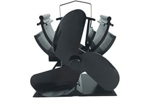 VODA 13 cm High, Mini Heat Powered Furnace Fan for Small Space Wood/Log Burner – Environmentally Friendly black