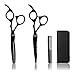 Produktbild KYG 3er Haarscheren Set 6" 17,5 cm Edelstahl Friseurschere Set mit 1 Kamm Schwarz