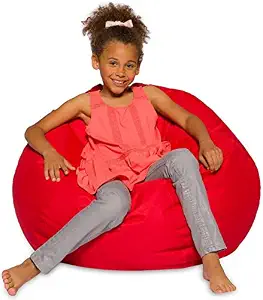 Nest Bedding Junior Bean Bag Chair, Furniture for Kids, Perfect for Reading, Playing Video Games or Relaxing, for Classrooms, Libraries or Home (Red)