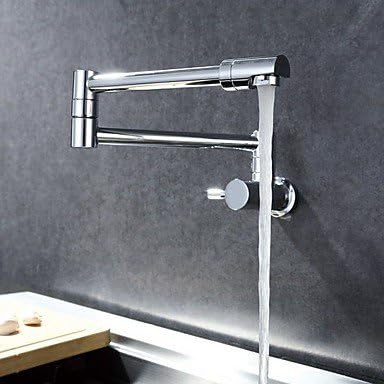 Contemporary Pot Filler Wall Mounted Rotatable with Ceramic Valve Single Handle One Hole forChrome , Kitchen faucet