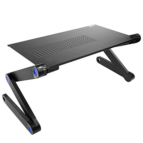 Laptoptisch Lapdesk, Kompakt klappbar und einfach zu tragen Einstellbare Laptop Tisch Lese Tisch Bett Frühstück Tablett Büro Lapdesk (Schwarz) - 4