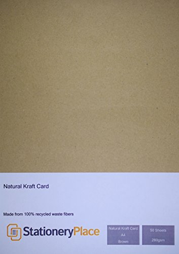 Stationery Place Dick braun Kraftkarte recycelt - A4 50er Pack 280g/qm