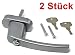 Produktbild Carparts-Online 27889_2 Sicherheits Fenstergriff Griffe abschließbar aus Metall silber 2 Stück