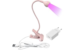 ASENTER 5W Lampe à Ongles UV Gel pose Capsules Americaine, pour Colles Vernis à Ongles en Gel, Mini Lampes de séchage pour le Durcissement de la Résine Rose Utraviolette avec Clip