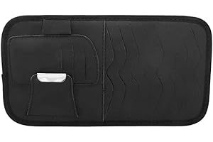 iSpchen Sonnenblende Aufbewahrungstasche Sun Visor Tasche CD Organizer PU-Leder Karten Organizer Kartenhalter Auto Sonnenblende CD Aufbewahrungsbox für Karten Mappen Pen Brille CD