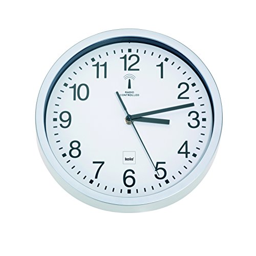 Kela 11258 Funkwanduhr BILBAO Kunststoff, 25 cm durchmesser, weiß