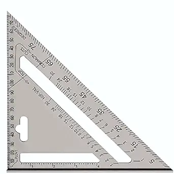 MORTON DAVIES Premium Aluminum Alloy Double Side 90 Degree Right Angle Triangle Scale Ruler with Metric Inch Measurement Hand Tool