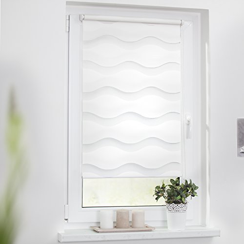 Lichtblick KDW.090.150.01 Duo Rollo Welle Klemmfix, ohne Bohren Weiß 90 cm x 150 cm (B x L) - 4