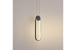 LIGKIN Lampadario 11W LED Moderna Lampada a Sospensione in Alluminio Lampada da soffitto Creativa per Cucina Sala da pranzo Soggiorno Camera da letto, nero
