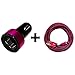 Produktbild 3.1A DUAL USB KFZ Auto Ladegerät für Zigarettenanzünder 12-24V/2x USB + 1m Premium NYLON Micro USB Ladekabel Datenkabel SET kompatibel mit [Samsung Galaxy S2 S3 S4 S5 S6 S6 Edge Tab 3 Note 2/3/4, HTC One, Google LG Nexus 4/5/6/7, NOKIA LUMIA, Sony Xperia, und viele mehr...] @ pink