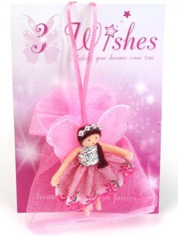 3 Wishes Fairy Doll with Pink Wings & Drawstring Carry Pouch