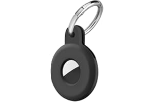 Ainiv Protective Case for AirTag, 1PC Thick Silicone Keyring Case Compatible with Apple Airtag, Durable Protective Holder Cover with Anti-Lost Key Ring, Pet Collar Locator Tracker Cover