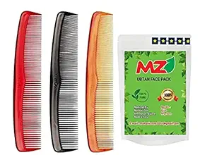 Generic 6pc Usha Hair Comb Set For Men and Women And 1pc MZ Ubtan Face Pack Powder - 80g Combo Pack