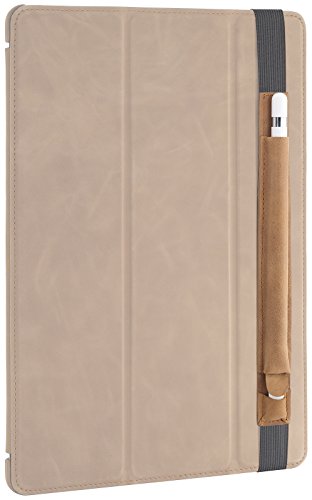 StilGut Pencil-Halter für Apple 12,9″ iPad Pro aus echtem Leder mit Lightning-Adapter-Fach. Stift-Halterung zur sicheren Aufbewahrung des Apple Pens, Cognac Vintage - 5