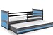 Produktbild Interbeds Funktionsbett Schubladenbett Rico 200x90cm Farbe: Grau; mit Lattenroste und Matratzen (grau + blau)