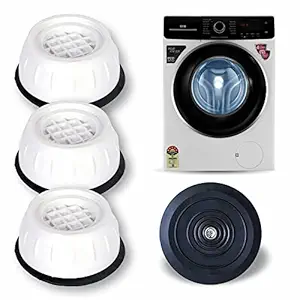 Arni Washer Dryer Anti Vibration Pads with Suction Cup Feet, Fridge Washing Machine, Shock Absorber Noise Cancelling Washer Support, Stabilizer Support Stand for Home Bed, Tables, Chairs