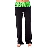 Pizzazz Girls Lime Zebra Roll Down Waist Pants Dance Cheer 10-12