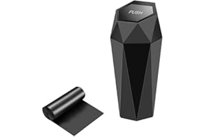 ANGELKISS NA Mini Auto Mülleimer - Tragbarer Desktop Getränkehalter mit Deckel für Konsole, TürMülleimer für Home, Küche, Office - Schwarz