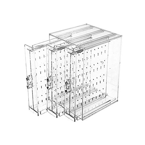 BUONDAC Boîte à Bijoux Boucle d'oreille Transparent Porte Rangement de Bijoux Support Organisateur Présentoir Anti-poussière avec 3 Tiroirs Grande Capacité (18 * 13 * 13cm)