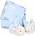 Doudou et Compagnie DC1309 Early Learning 'Lapin Bonbon'(Soft Rabbit) Slippers with Box Blue