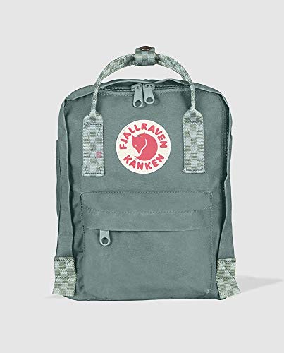 FJÄLLRÄVEN Kånken Mini Mochila, Unisex Adulto, Verde/Chess Pattern, 29 cm