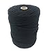 Produktbild Macrame handwerk cordon seil 3mm schwarz 100% baumwolle auf haspel - Pflanz Hänger, Wandkunst, Wand hängen, Faser Kunst (3mm schwarz)