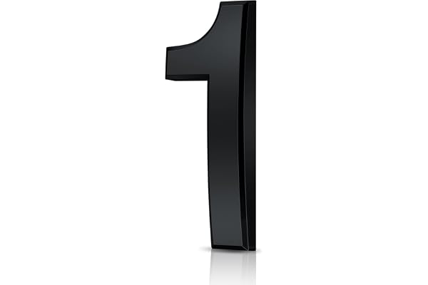 Vicloon Plaque de Numéro de maison moderne 3D, Numéro de Rue en acrylique ABS, Numéros de Boite aux Lettres pour Maison Appartement Hôtel Porte Noir (1)